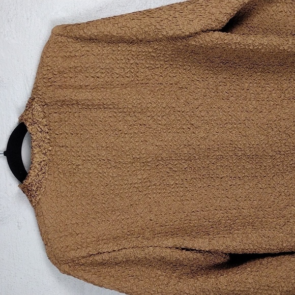 Dress Barn Copper Ruffle Textured Pointed Collar Long Sleeve Button Down Top - Picture 11 of 14